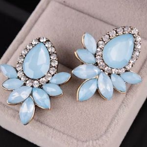 Blue tear drop earrings